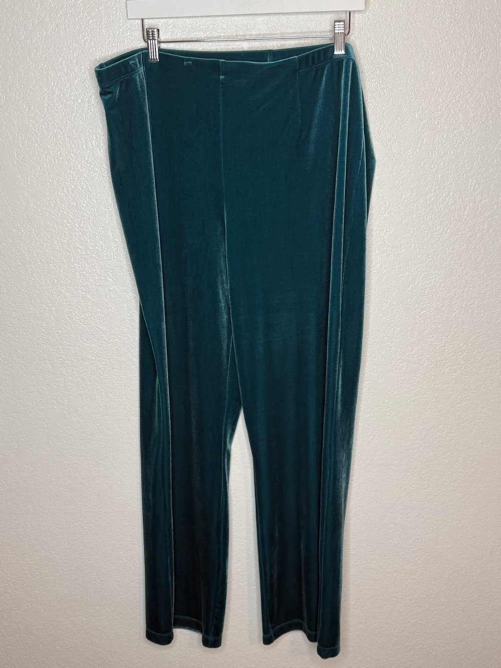 Chicos Travelers Teal Velvet Pull-on Pant Size 3 (16/18 Regular)